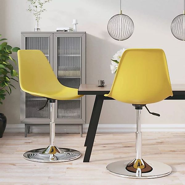 Vidaxl Esszimmerstühle 2 Stk. Drehbar Gelb Pp günstig online kaufen
