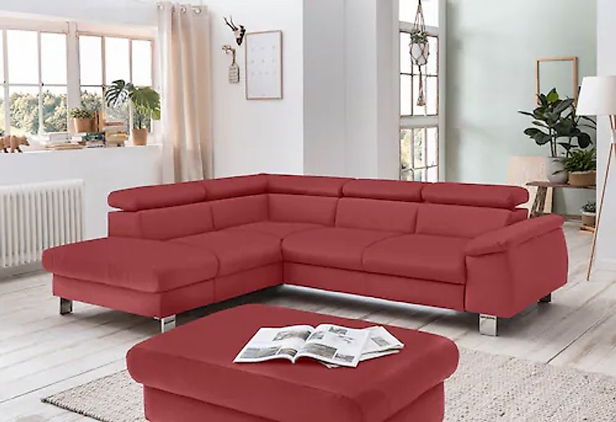 COTTA Ecksofa »Komaris L-Form mit Kopfteilverstellung«, wahlweise mit Bettf günstig online kaufen