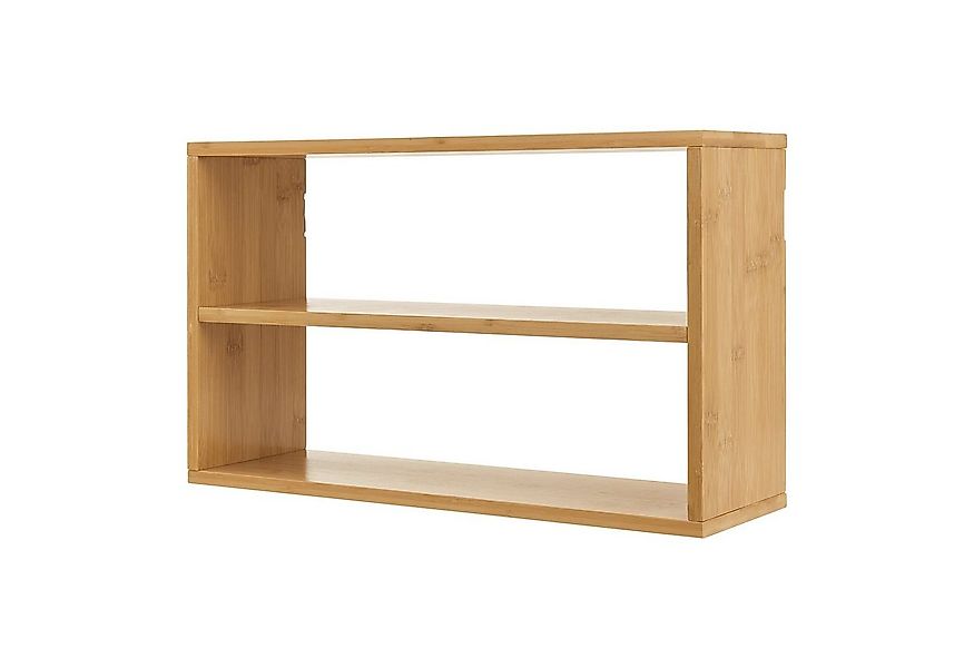 en.casa Wandregal, »Gol« mit 2 Ablagen 50x15x30 cm Bambus günstig online kaufen