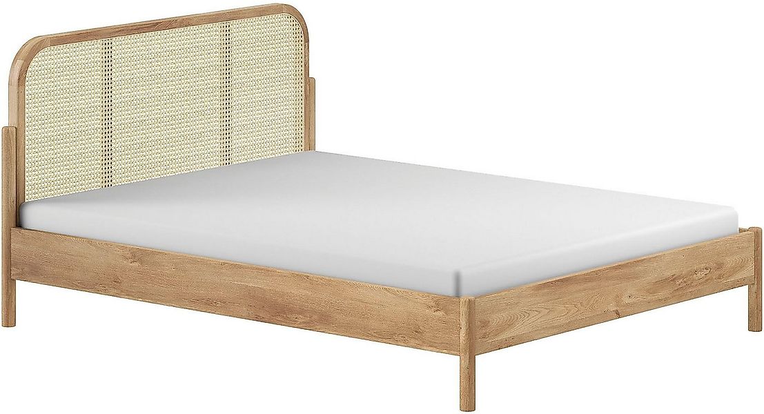 Home affaire Bettgestell Olive, Bettpfosten Eiche massiv und furnierten Bet günstig online kaufen