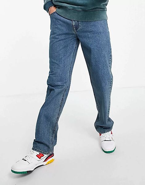 ASOS DESIGN – Jeans mit geradem Bein in mittelblauer Waschung günstig online kaufen