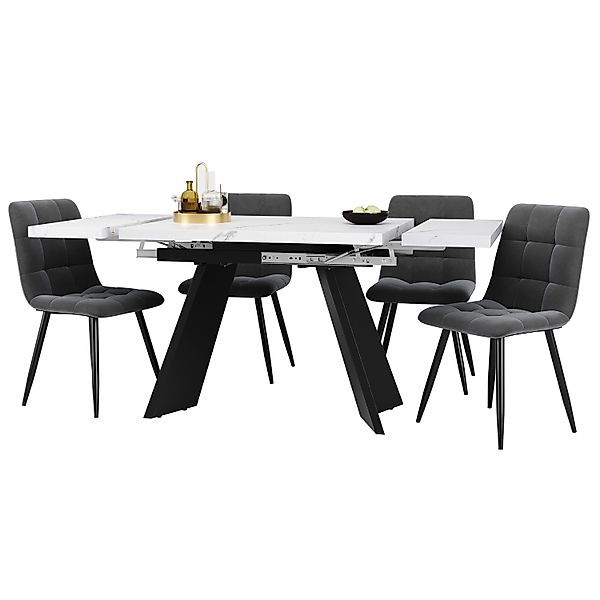 OKWISH Esstisch Langer Tisch,Moderne Esstisch,Teleskoptisch,Esstisch-Set (E günstig online kaufen
