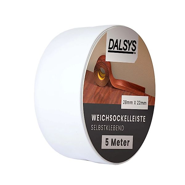 Dalsys Weichsockelleiste Selbstklebend 5m Weiß Fußbodenleiste günstig online kaufen