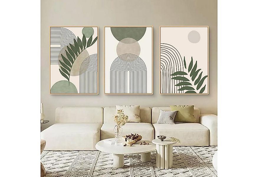 Uixxducc Poster 3-teiliges Boho Poster Set Grüne Pflanze günstig online kaufen