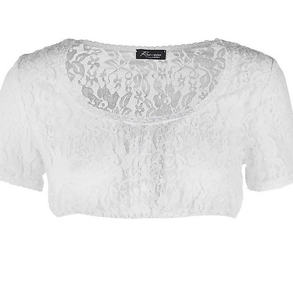 Ramona Lippert Dirndlbluse Eva Spitze Rundhals kurzarm Trachtenbluse günstig online kaufen