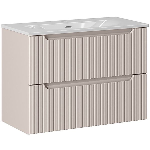 Lomadox Waschtisch NEWPORT-56-CASHMERE, 81cm mit Keramikwaschbecken, günstig online kaufen