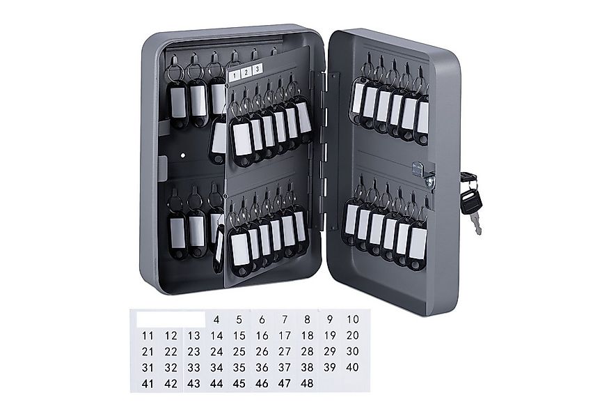 relaxdays Schlüsselkasten Abschließbarer Schlüsselkasten, grau günstig online kaufen