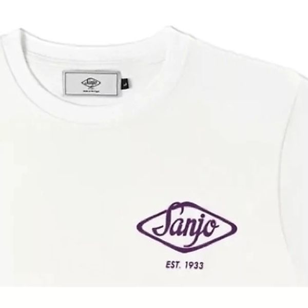 Sanjo  T-Shirts & Poloshirts Flocked Logo T-Shirt - White günstig online kaufen