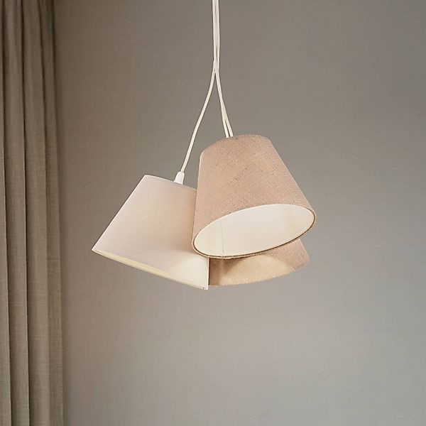 Hängeleuchte Boho, 3-flammig, creme/beige, Jute günstig online kaufen
