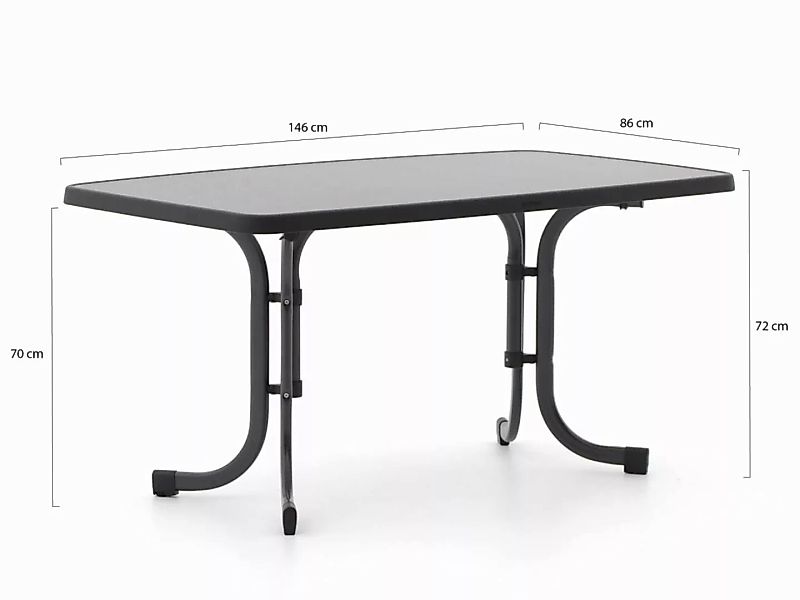 Sieger Mecalit Gartentisch klappbar 150x90x72 cm günstig online kaufen