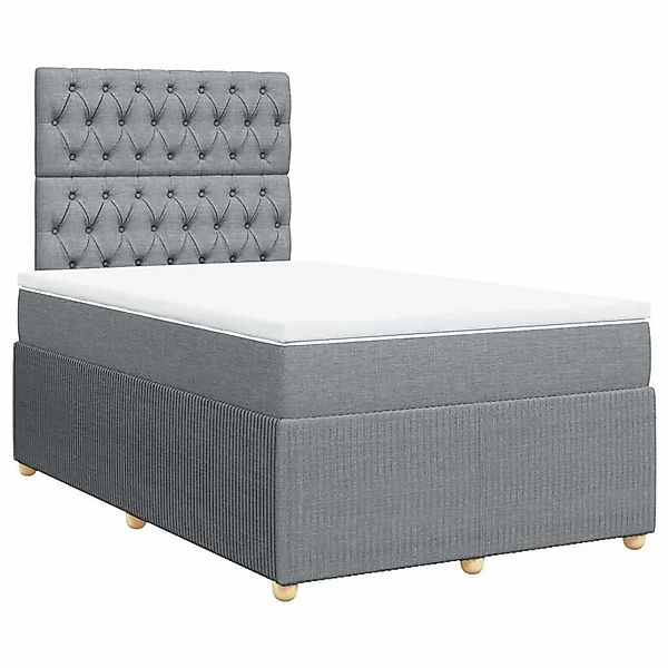 vidaXL Boxspringbett mit Matratze Hellgrau 120x200 cm Stoff 3294330 günstig online kaufen