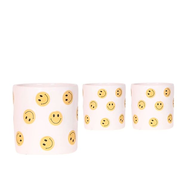 Keramik-Übertopf Smiley Topf-Ø ca. 9 cm günstig online kaufen