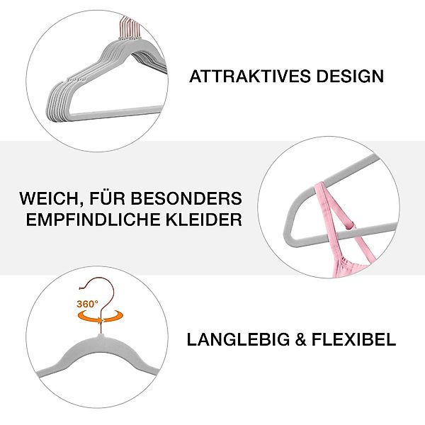 StickandShine Kleiderbügel 25 Stück Samt Kleiderbügel günstig online kaufen