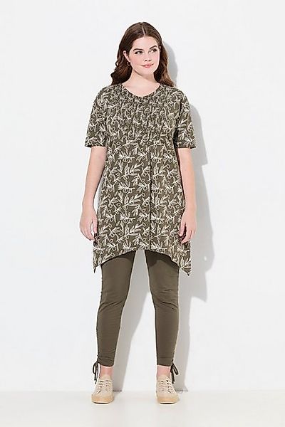 Ulla Popken Longshirt Longshirt A-Linie V-Ausschnitt Halbarm günstig online kaufen