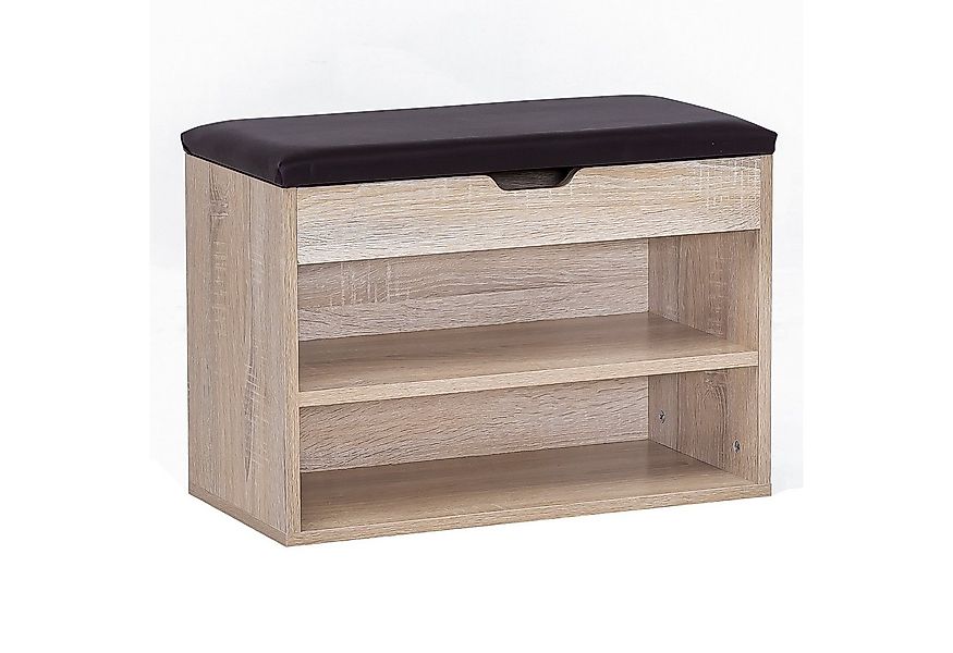 FINEBUY Schuhbank SuVa11673_1 (mit Sitzfläche Sonoma, Schuhregal Holz 60x40 günstig online kaufen