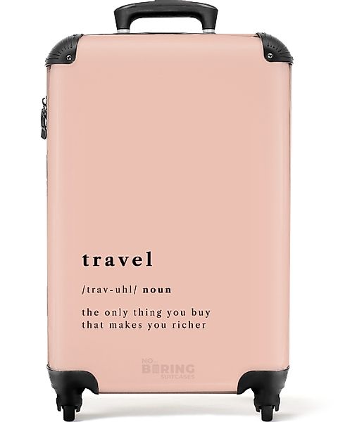 NoBoringSuitcases.com© Hartschalen-Trolley Rosa mit 'Reise'-Definition 55x3 günstig online kaufen