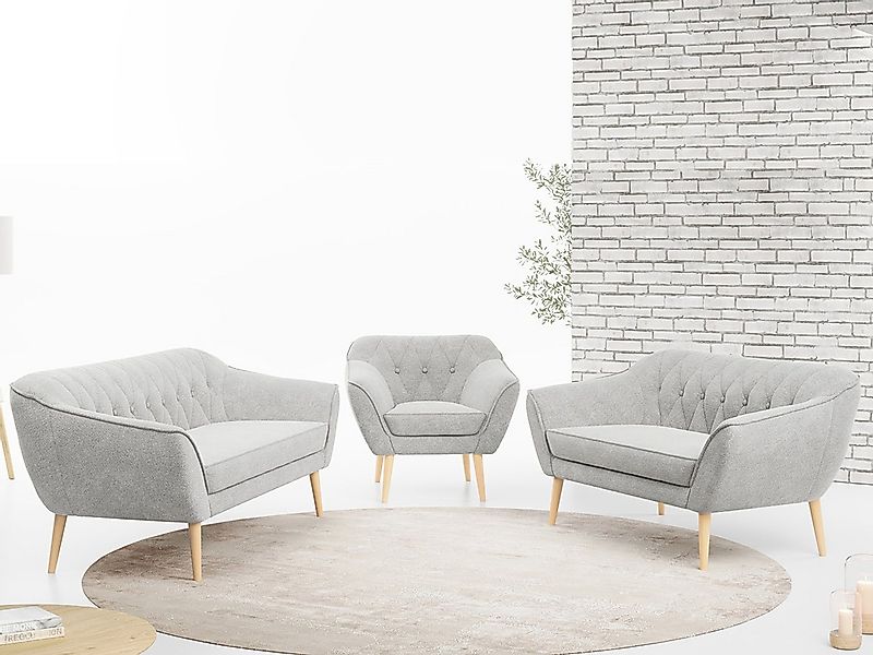 MKS MÖBEL Sofa PIRS 3 2 1, Set, Zwei Sofas, T30-Schaum, Moderne Sofa Set, S günstig online kaufen