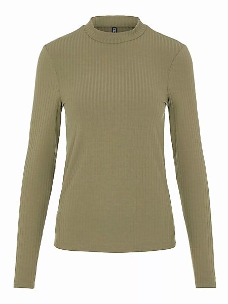 Pieces Kylie Langarm-t-shirt Mit T-ausschnitt M Deep Lichen Green günstig online kaufen