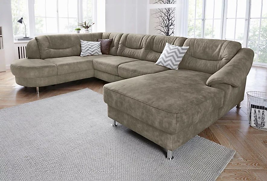 sit&more Wohnlandschaft "Salsa U-Form", mit Federkern, wahlweise mit Bettfu günstig online kaufen