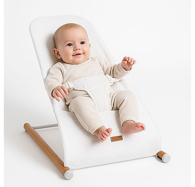 CHILDHOME Babywippe, Babywippe Schaukelstuhl Säugling Babyschaukel Holz Sta günstig online kaufen