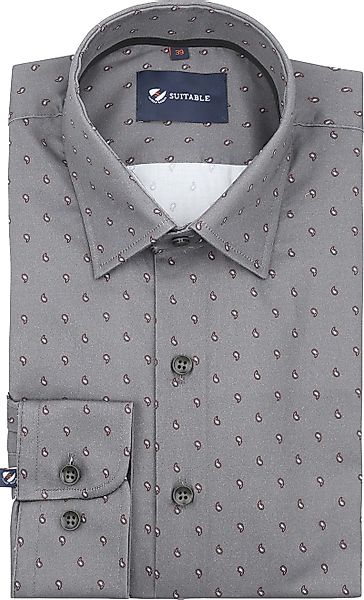 Suitable Hemd Paisley Anthrazit - Größe 39 günstig online kaufen