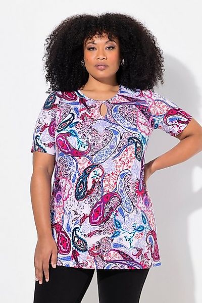 Ulla Popken Longshirt Longshirt Paisley A-Linie Rundhals Halbarm günstig online kaufen