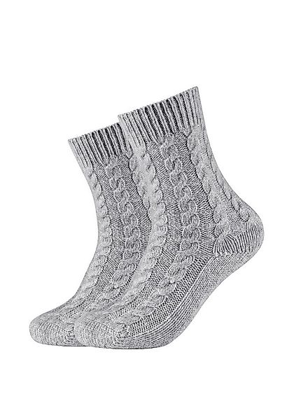 Camano Socken warm & cozy (2-Paar) mit Zopfmuster, Rippenbündchen günstig online kaufen