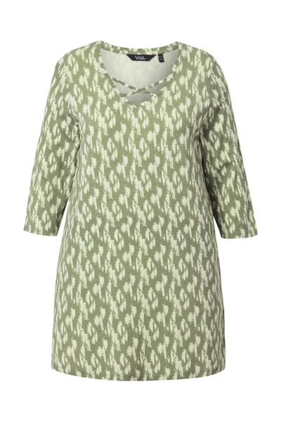 Ulla Popken Longshirt Longshirt A-Linie Zierbänder günstig online kaufen