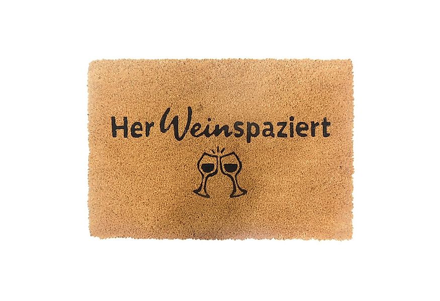 relaxdays Fußmatte Kokos Fußmatte mit Spruch 60x40 cm, rechteckig, Höhe: 10 günstig online kaufen