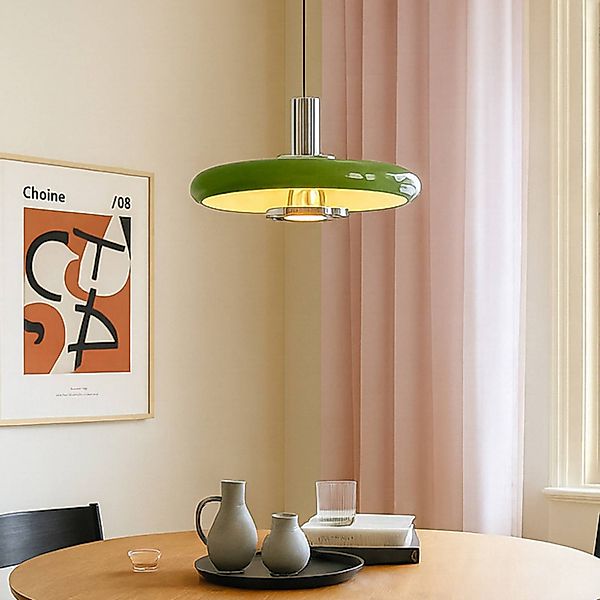 Lindby Pendelleuchte Branford, Retro, Ø 35 cm, grün, Metall günstig online kaufen