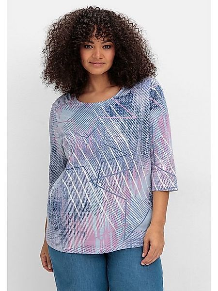 Sheego 3/4-Arm-Shirt Große Größen mit softem Alloverdruck günstig online kaufen