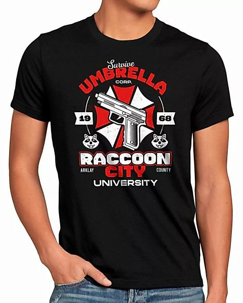 style3 Print-Shirt Herren T-Shirt Raccoon University evil resident umbrella günstig online kaufen