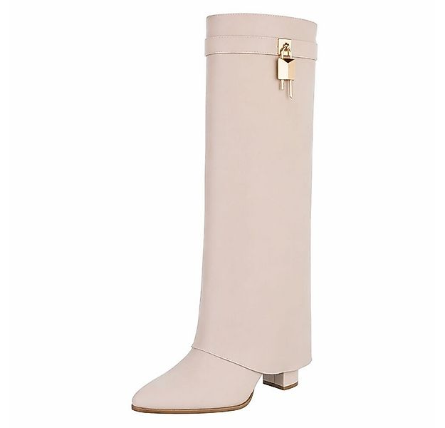 Ital-Design Elegante Stiefel mit hohem Schaft und Blockabsatz für Damen Hig günstig online kaufen