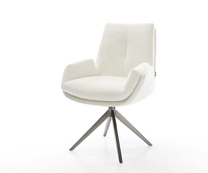 Drehstuhl Clea-Flex Bouclé Soft Beige Kreuzgestell breit Graphit 360° drehb günstig online kaufen