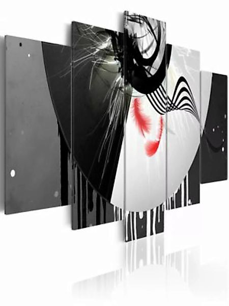 artgeist Wandbild Metall mit rotem Akzent schwarz/weiß Gr. 200 x 100 günstig online kaufen