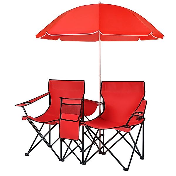 COSTWAY Campingstuhl, mit Sonnenschirm, Getränkehalter & günstig online kaufen