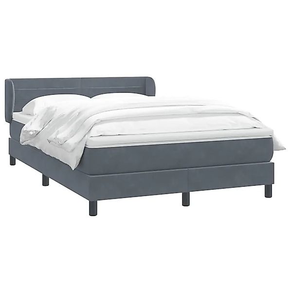 vidaXL Boxspringbett mit Matratze Dunkelgrau 140x220 cm Samt 3317650 günstig online kaufen