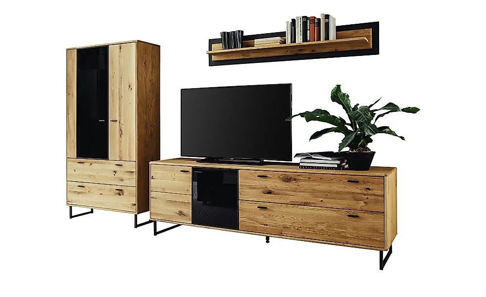 Woodford Wohnkombination  Arezzo ¦ holzfarben ¦ Maße (cm): B: 309 H: 186 T: günstig online kaufen