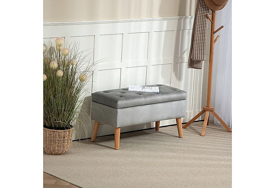 HOMCOM Sitzbank mit Stauraum, Deckel, Samtoptik (Truhenbank, 1-St., Polster günstig online kaufen