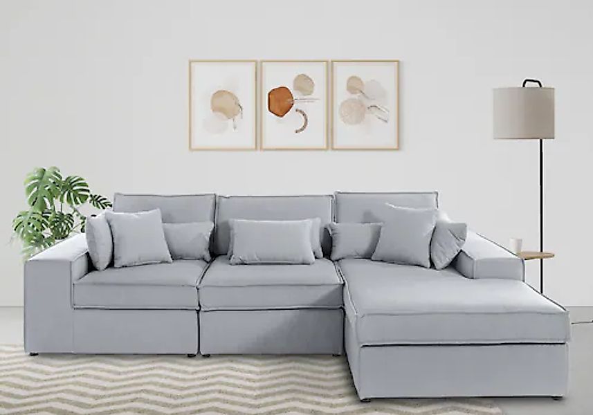 RAUM.ID Ecksofa "Florid L-Form", 3 Teile, bestehend aus Modulen, viele Bezu günstig online kaufen