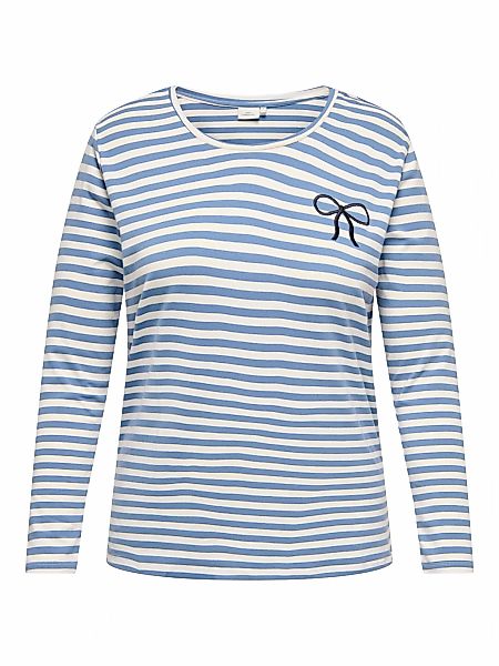 ONLY CARMAKOMA Langarmshirt "CARBODIL L/S O-NECK BLOUSE JRS" Materialmix, r günstig online kaufen