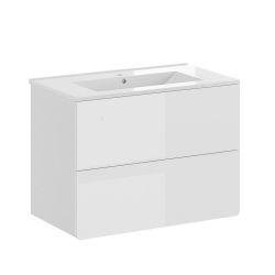 Vicco Badmöbel-Set Izan, Weiß Hochglanz, 2 günstig online kaufen