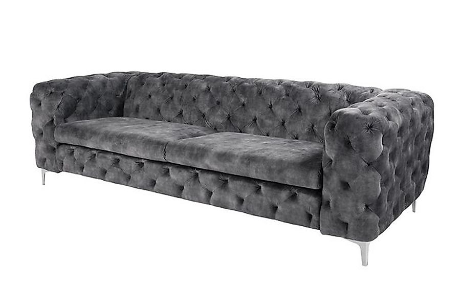 riess-ambiente 3-Sitzer MODERN BAROCK 235cm grau · 3-Sitzer Couch aus Samt günstig online kaufen