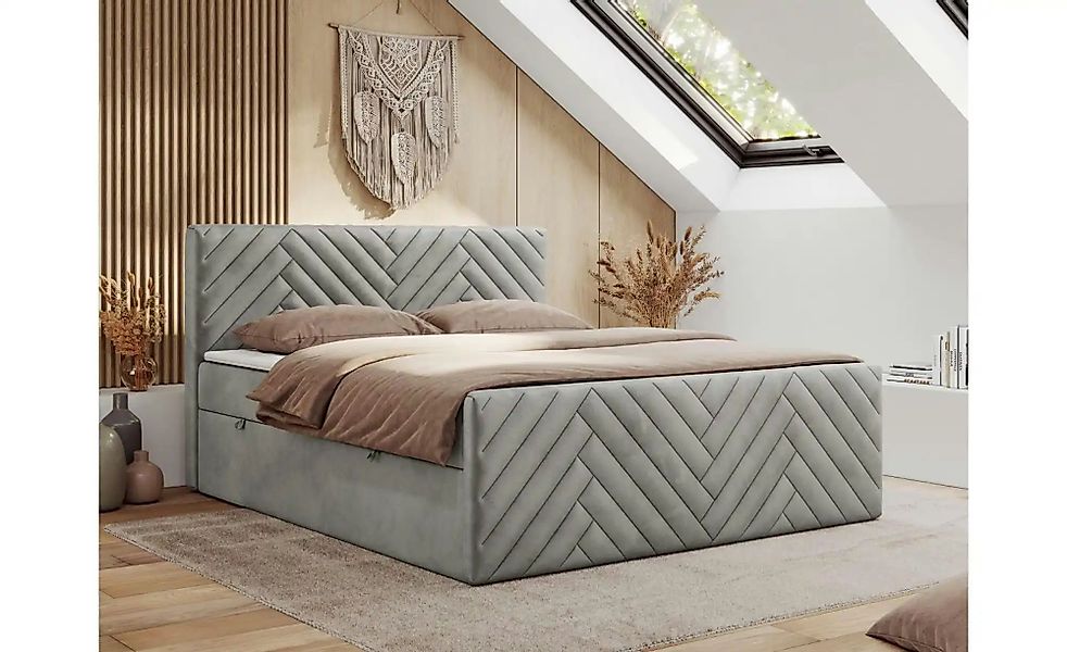Boxbett mit Bettkasten Paris Duo ¦ grau ¦ Maße (cm): B: 161 H: 110 Betten > günstig online kaufen