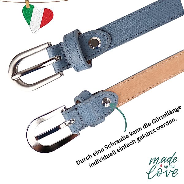 MIRROSI Ledergürtel Damen Gürtel Echtleder, Made in Italy, 18mm breit (Pass günstig online kaufen