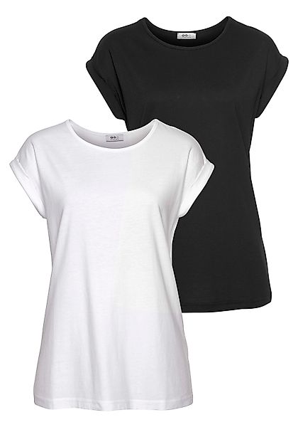 Flashlights T-Shirt, mit überschnittenen Schultern & kleinem Ärmelaufschlag günstig online kaufen