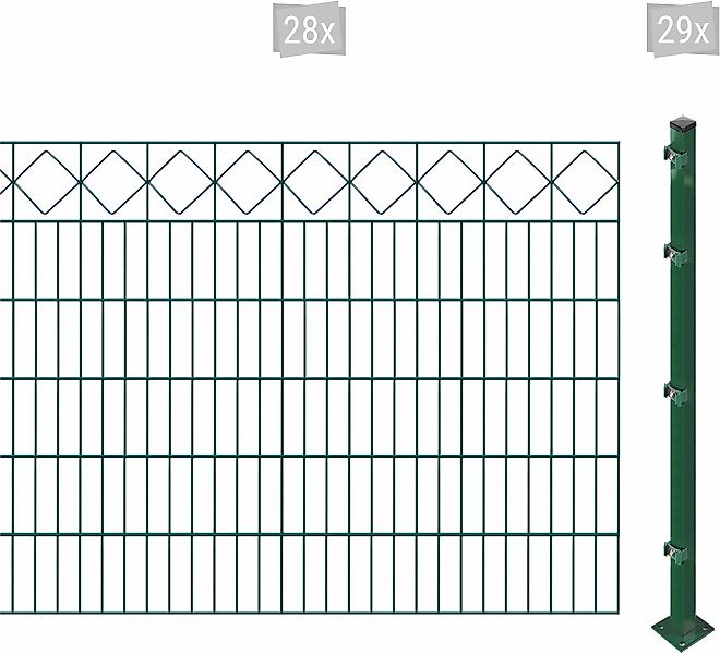 Arvotec Doppelstabmattenzaun "ESSENTIAL 120 zum Aufschrauben "Karo" mit Zie günstig online kaufen