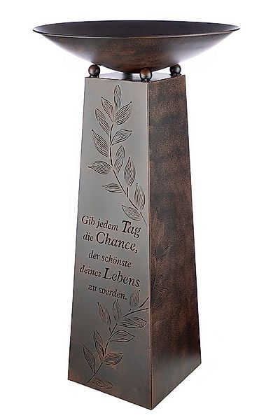 MF Dekoschale Schalenständer Schönster Tag Metall Braun Höhe 95cm (1 St) günstig online kaufen