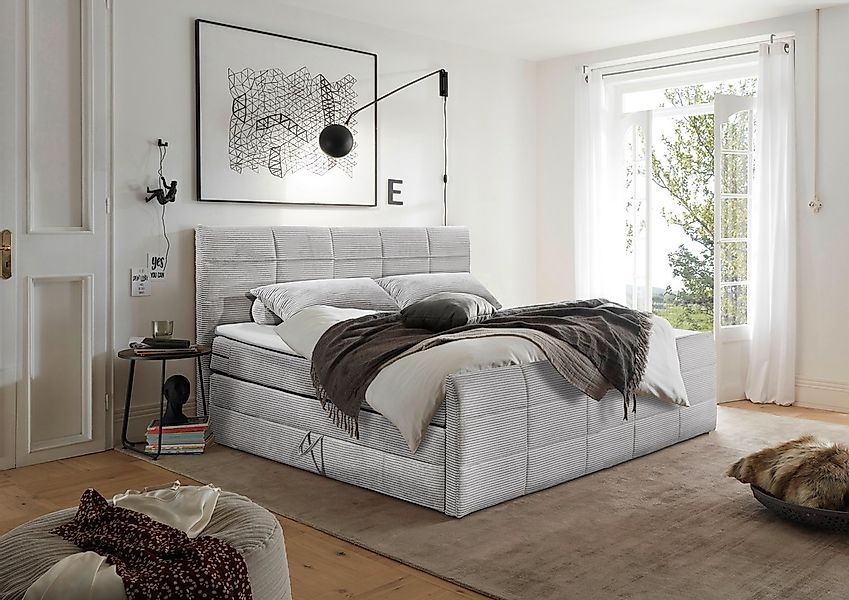 ED EXCITING DESIGN Boxspringbett "Bolivia" harte Seite mit Kokosmatte, weic günstig online kaufen