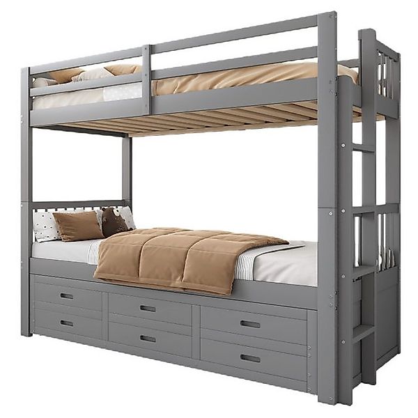 Ulife Etagenbett Kinderbett Holzbett Jugendbett Kiefer, Ausziehbett 3 Liege günstig online kaufen